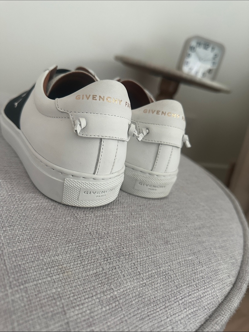 Givenchy White Leather Sneakers with Black Logo Band - Picture 5 of 6